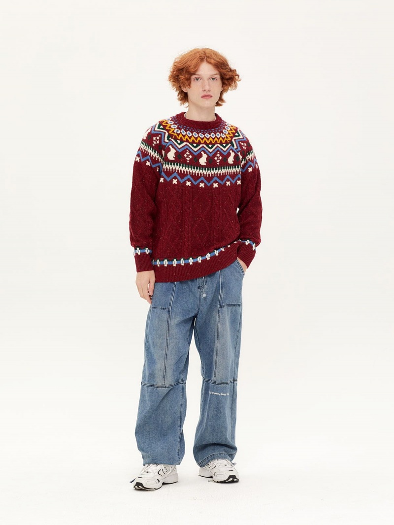 Chandails Aelfric Eden Fair Isle Tricoté Abricot | AWN-46197730